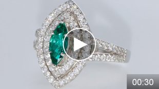 ノンオイルエメラルドリング　0.574ct　Pt900　ミニ動画