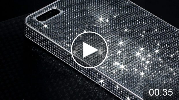 スワロフスキー Roen x Capana iphoneケース ジェットヘマタイト